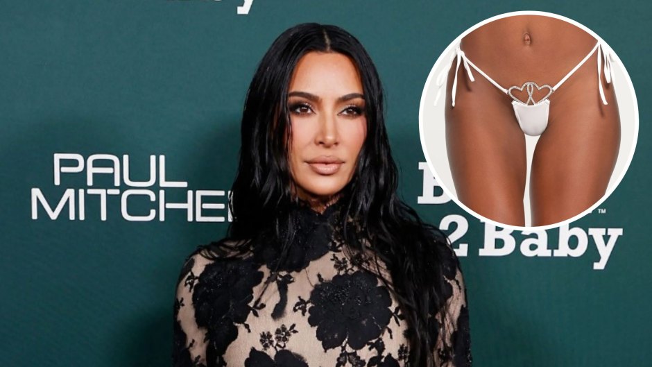 Kim Kardashian models micro thong to promote latest SKIMS