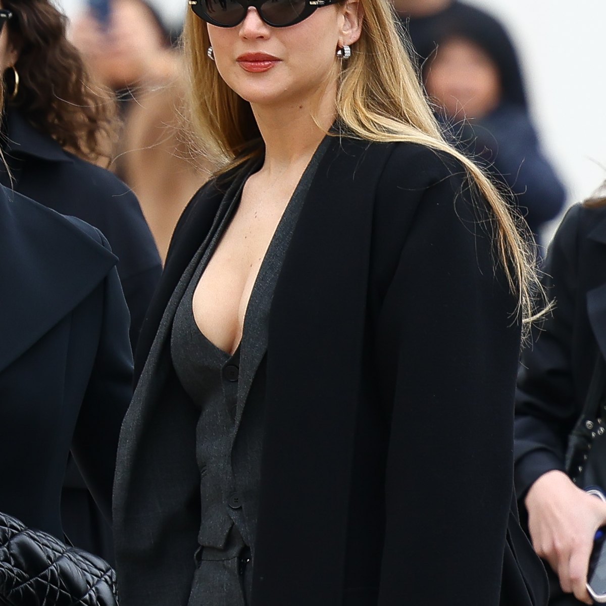 Jennifer Lawrence Goes Braless at Paris Fashion Week [Photos