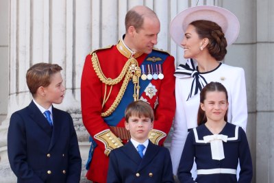 Prince George of Wales, Prince William, Prince of Wales, Prince Louis of Wales, Princess Charlotte of Wales and Catherine, Princess of Wales